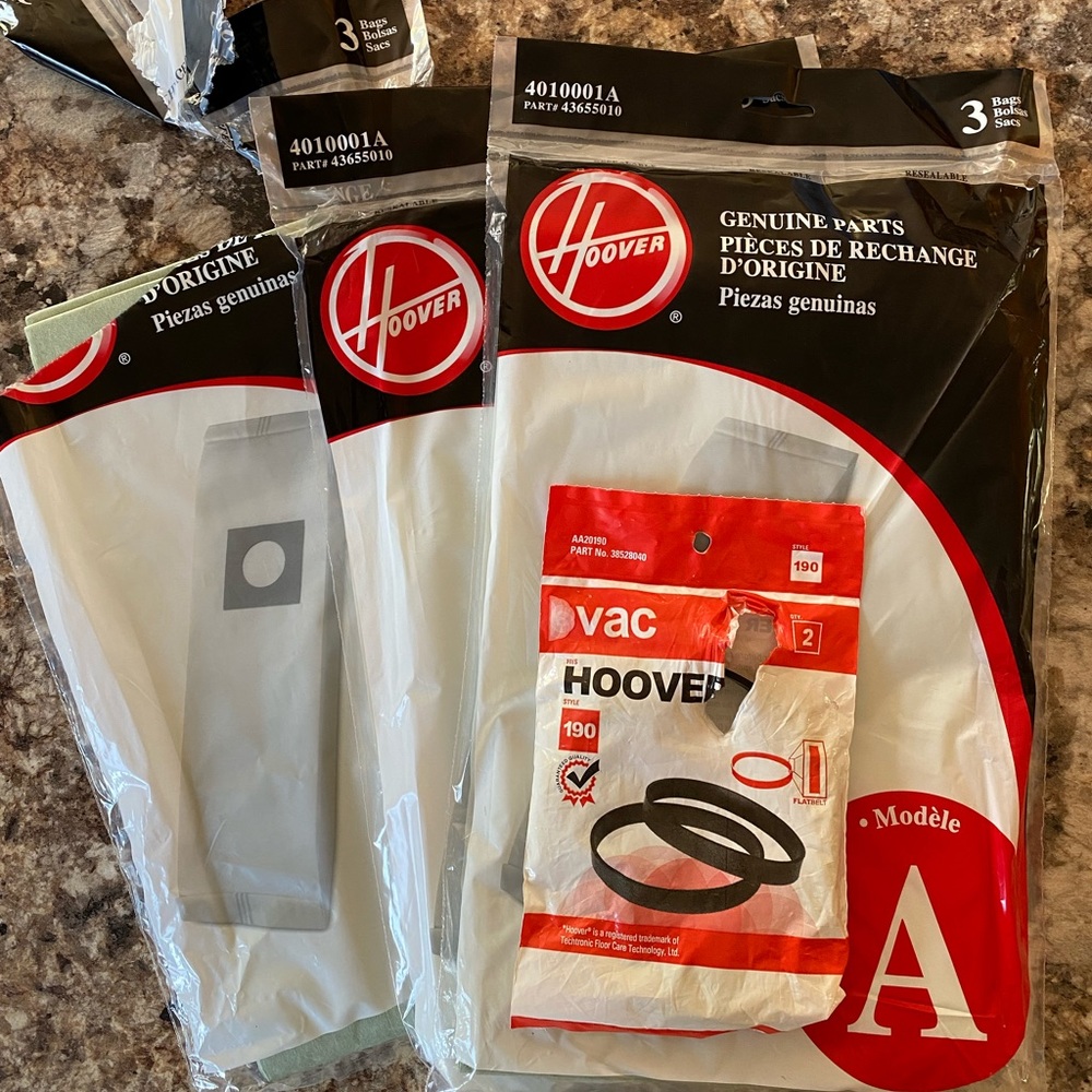 Hoover type A bags and belt